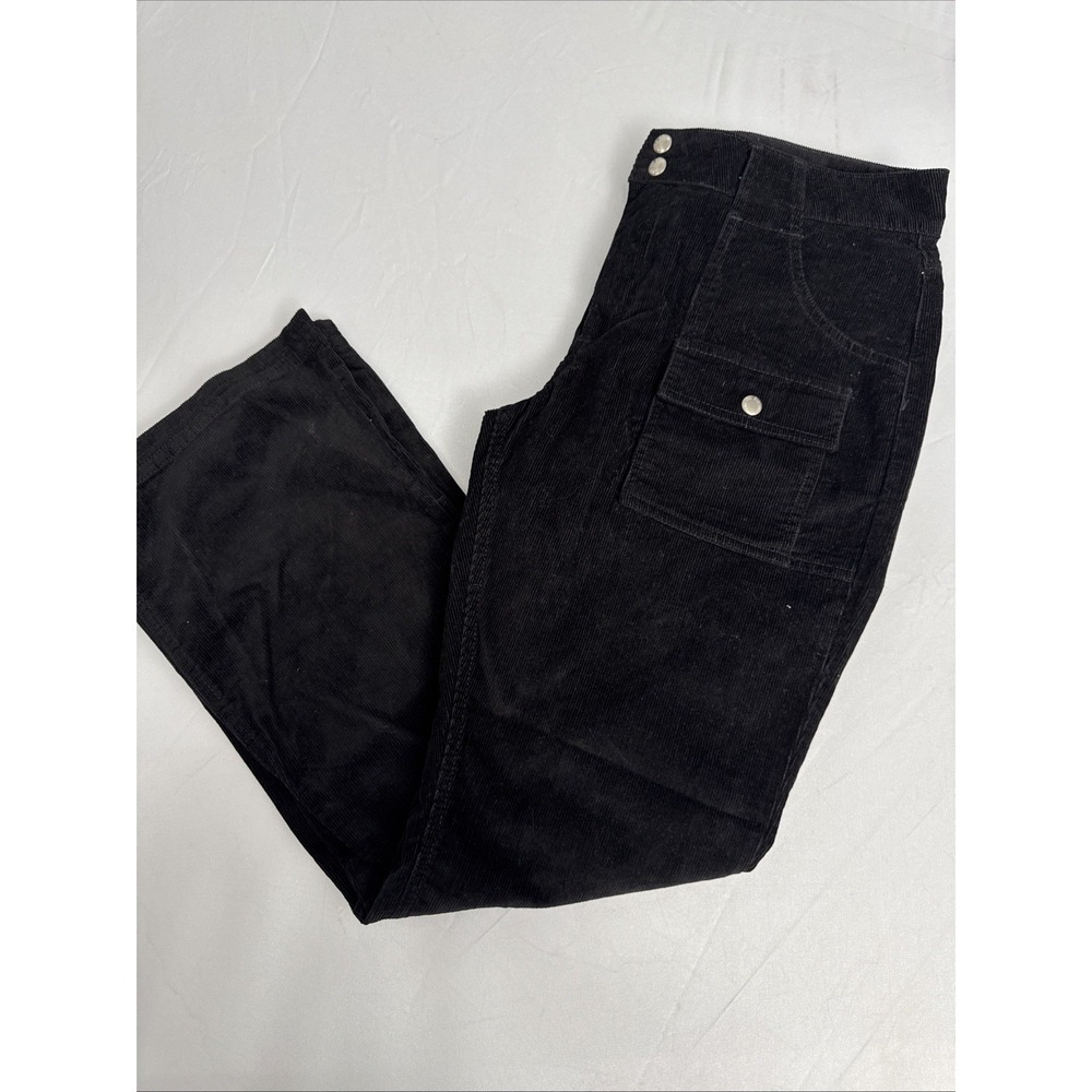 BDG Womens Pants Black Size 12 Mid Rise Bootcut Corduroy Stretch Cotton Blend
